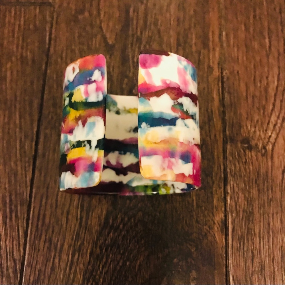 Anthropologie colorful plastic cuff bracelet